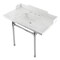 Kingston Brass 36 Carrara Marble Console Sink with Stainless Steel Legs, Marble WhitePolished Chrome LMS36M8SQ1ST - alternate 1